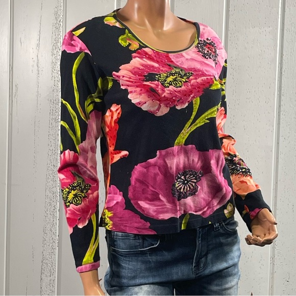 *Ash & Sara Women's Floral Printed Long sleeve Top Sz M - Picture 6 of 11